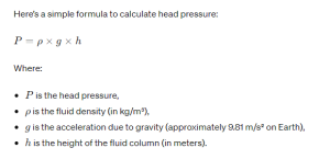 Head Pressure Calculator